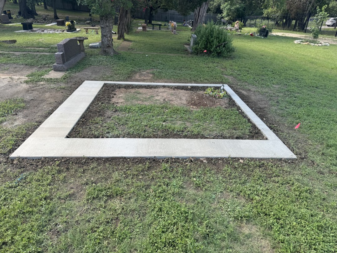 concrete burial plots
