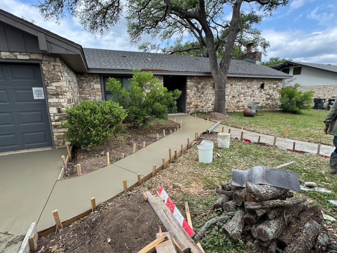 residential concrete walkway and driveway